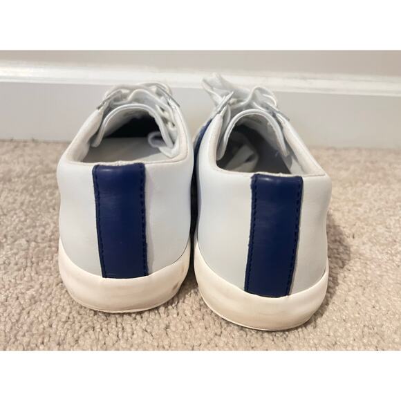 Lauren Ralph Lauren Janson II Leather Comfort Sneakers White/Blue Stripes 8.5 - Picture 6 of 10